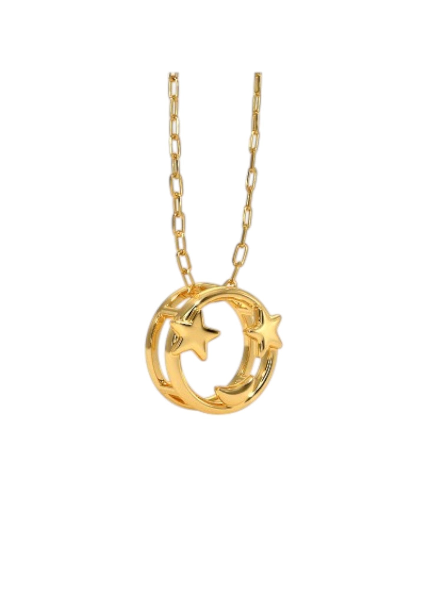 925 Sterling Silver Elegant Design CZ Stones Gold Plated Pendant With Chain For Women By Kesardeep